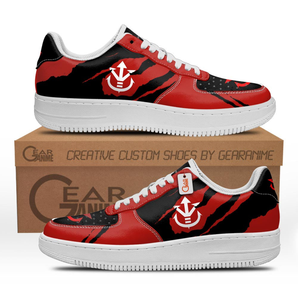 Baskets Anime Vegeta Saiyan Symbol en Cuir Chaussures Basses Unisexes Dragon Ball