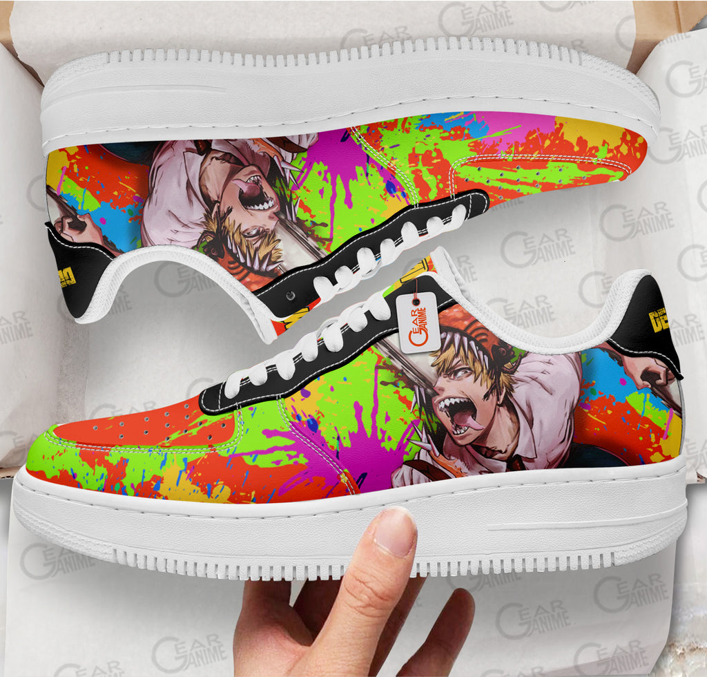 Baskets Anime Denji en Cuir Chaussures Basses Unisexes Anime Manga