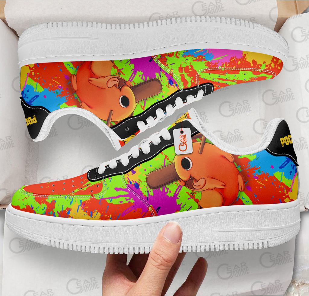 Baskets Anime Pochita en Cuir Chaussures Basses Unisexes Anime Manga