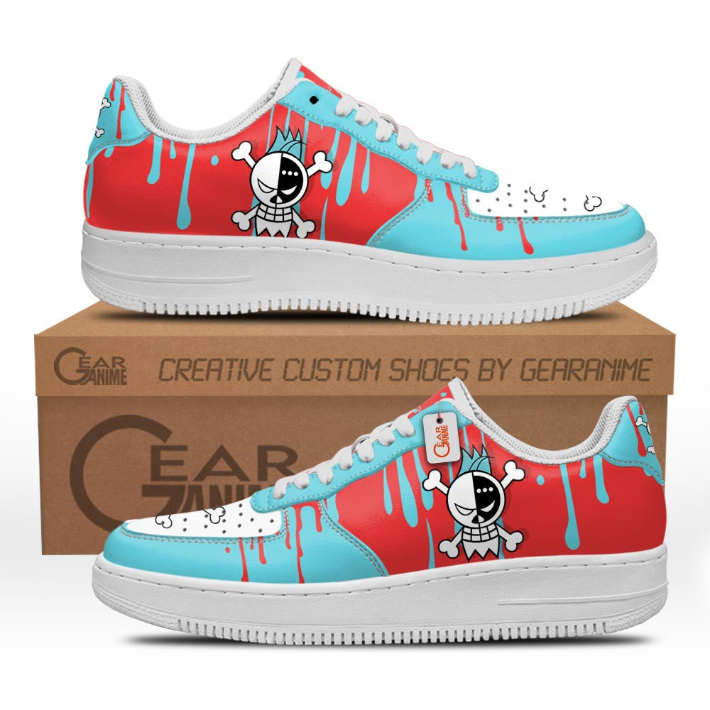 Baskets Anime Franky Symbol en Cuir Chaussures Basses Unisexes Anime Manga