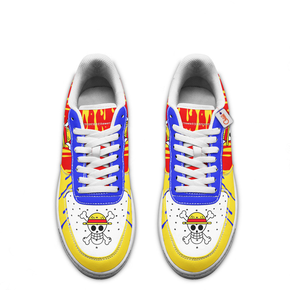 Baskets Anime Monkey D. Luffy Symbol en Cuir Chaussures Basses Unisexes One Piece