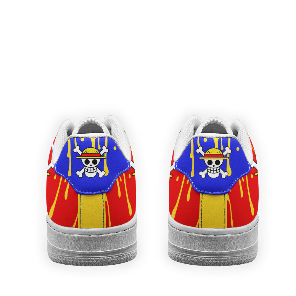 Baskets Anime Monkey D. Luffy Symbol en Cuir Chaussures Basses Unisexes One Piece