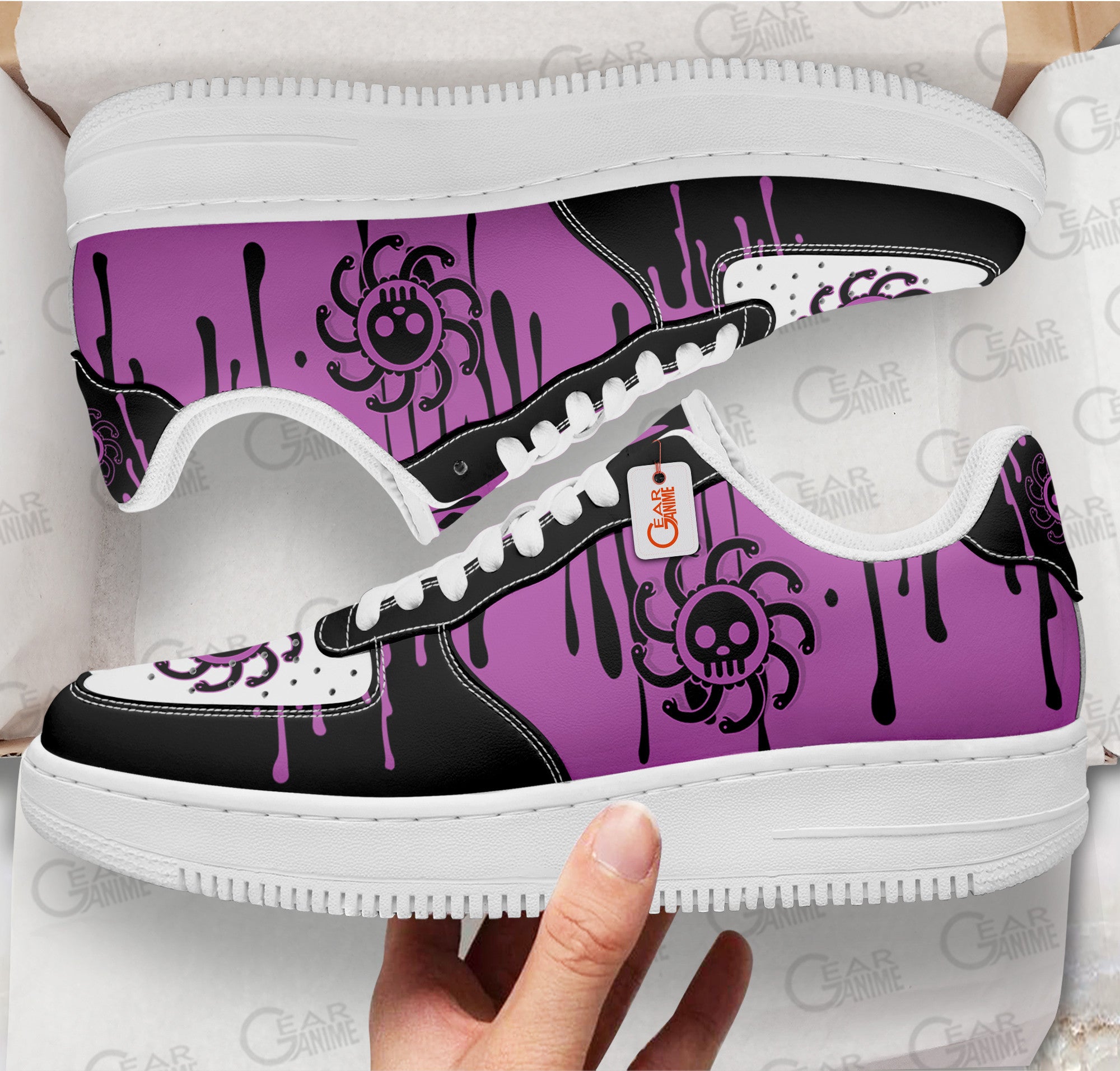 Baskets Anime Boa Hancock Symbol en Cuir Chaussures Basses Unisexes Anime Manga