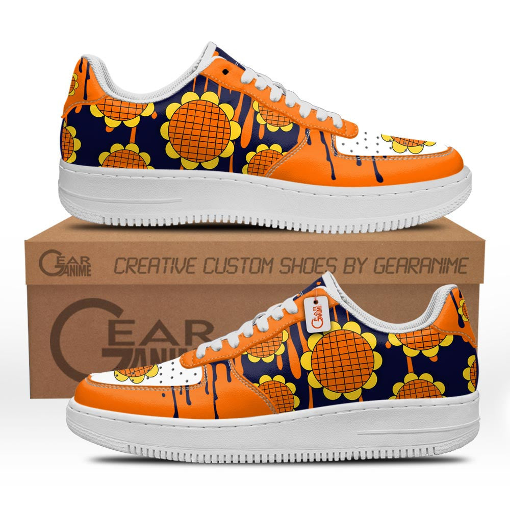Baskets Anime Luffy Dressrosa Arc en Cuir Chaussures Basses Unisexes One Piece