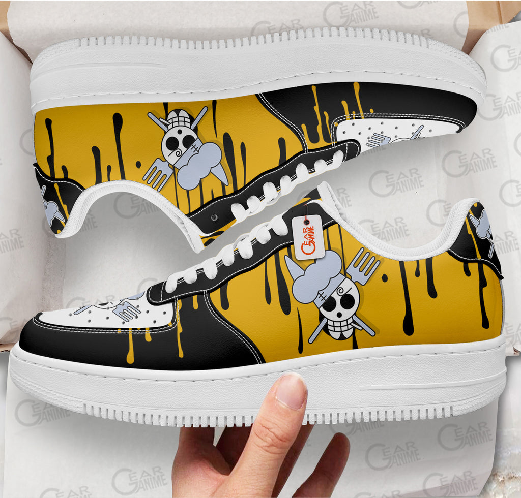 Baskets Anime Sanji Vinsmoke Symbol en Cuir Chaussures Basses Unisexes Anime Manga
