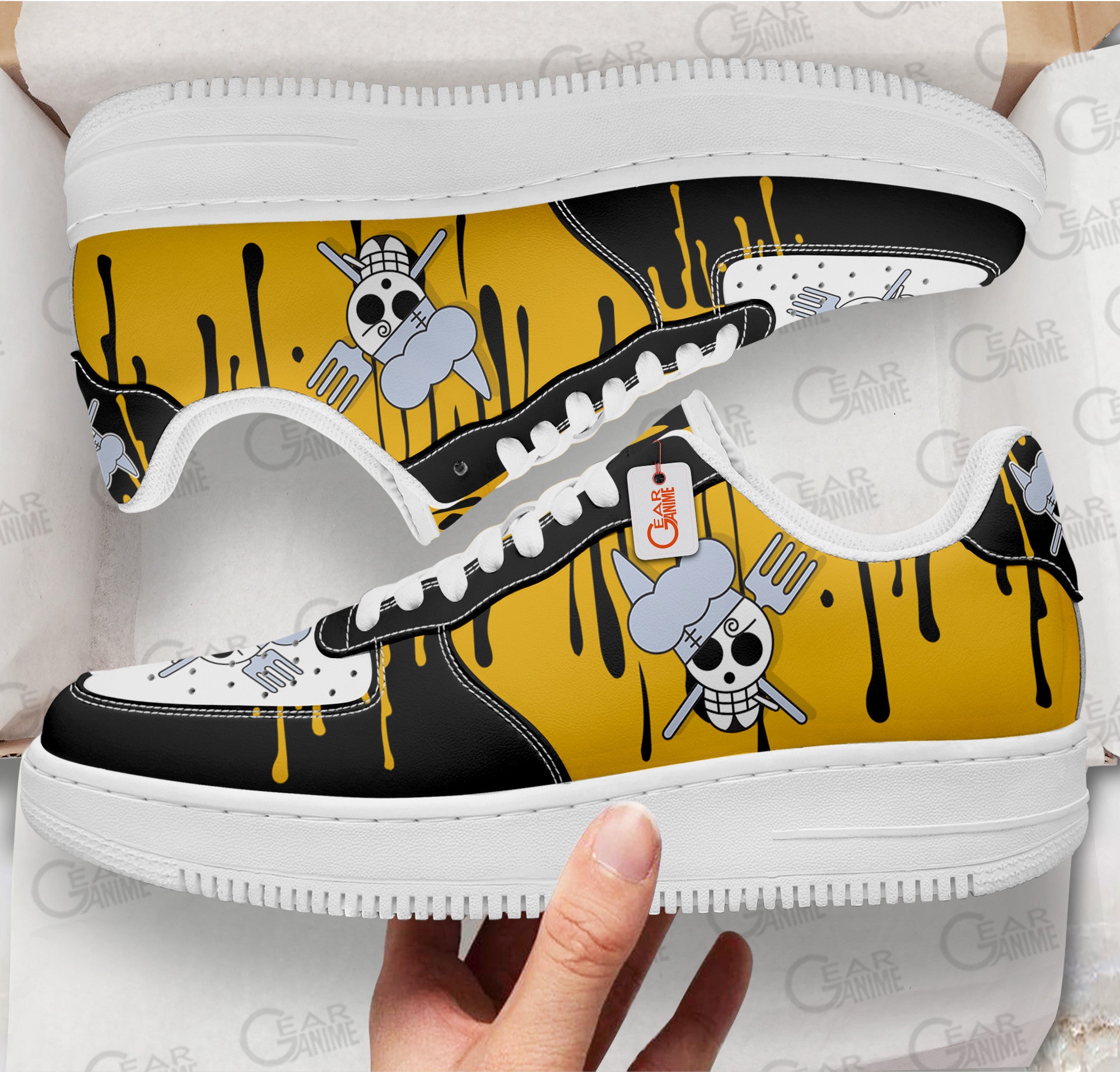 Baskets Anime Sanji Vinsmoke Symbol en Cuir Chaussures Basses Unisexes Anime Manga