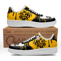 Baskets Anime Trafalgar Law Custom Low-Top Leather Sneakers Jolly Roger en Cuir Chaussures Basses Unisexes Anime Manga