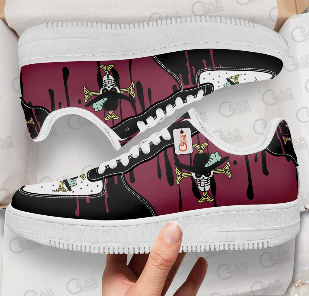 Baskets Anime Dracule Mihawk Symbol en Cuir Chaussures Basses Unisexes Anime Manga