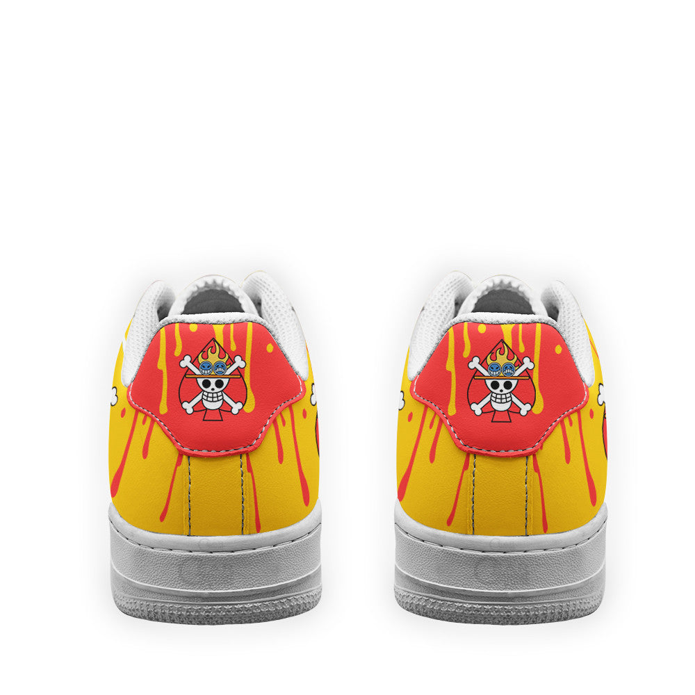 Baskets Anime Portgas D. Ace Symbol en Cuir Chaussures Basses Unisexes Anime Manga