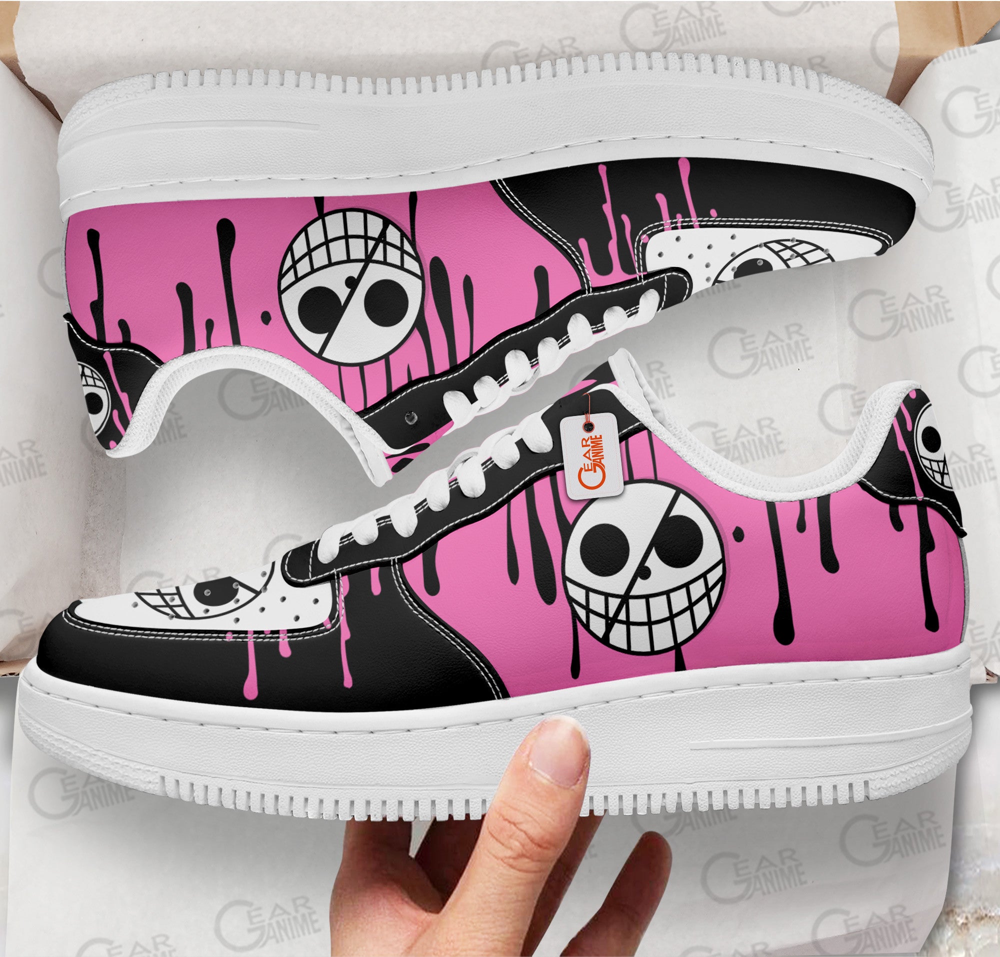 Baskets Anime Donquixote Doflamingo Symbol en Cuir Chaussures Basses Unisexes Anime Manga