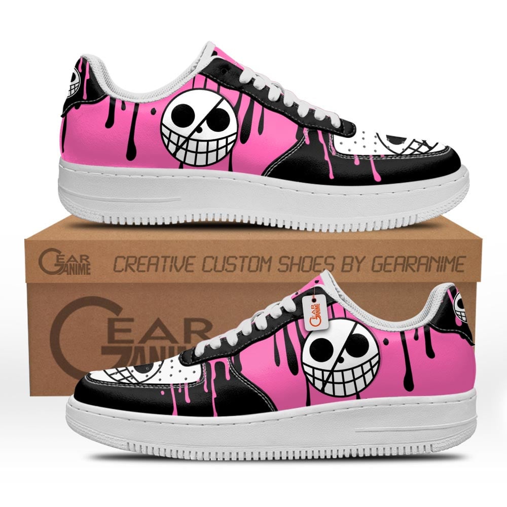 Baskets Anime Donquixote Doflamingo Symbol en Cuir Chaussures Basses Unisexes Anime Manga