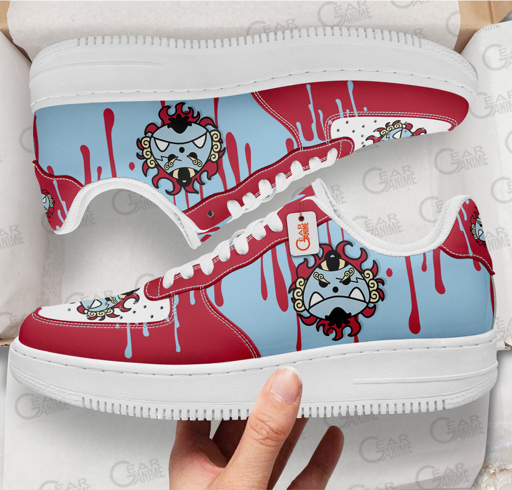 Baskets Anime Jinbe Symbol en Cuir Chaussures Basses Unisexes Anime Manga
