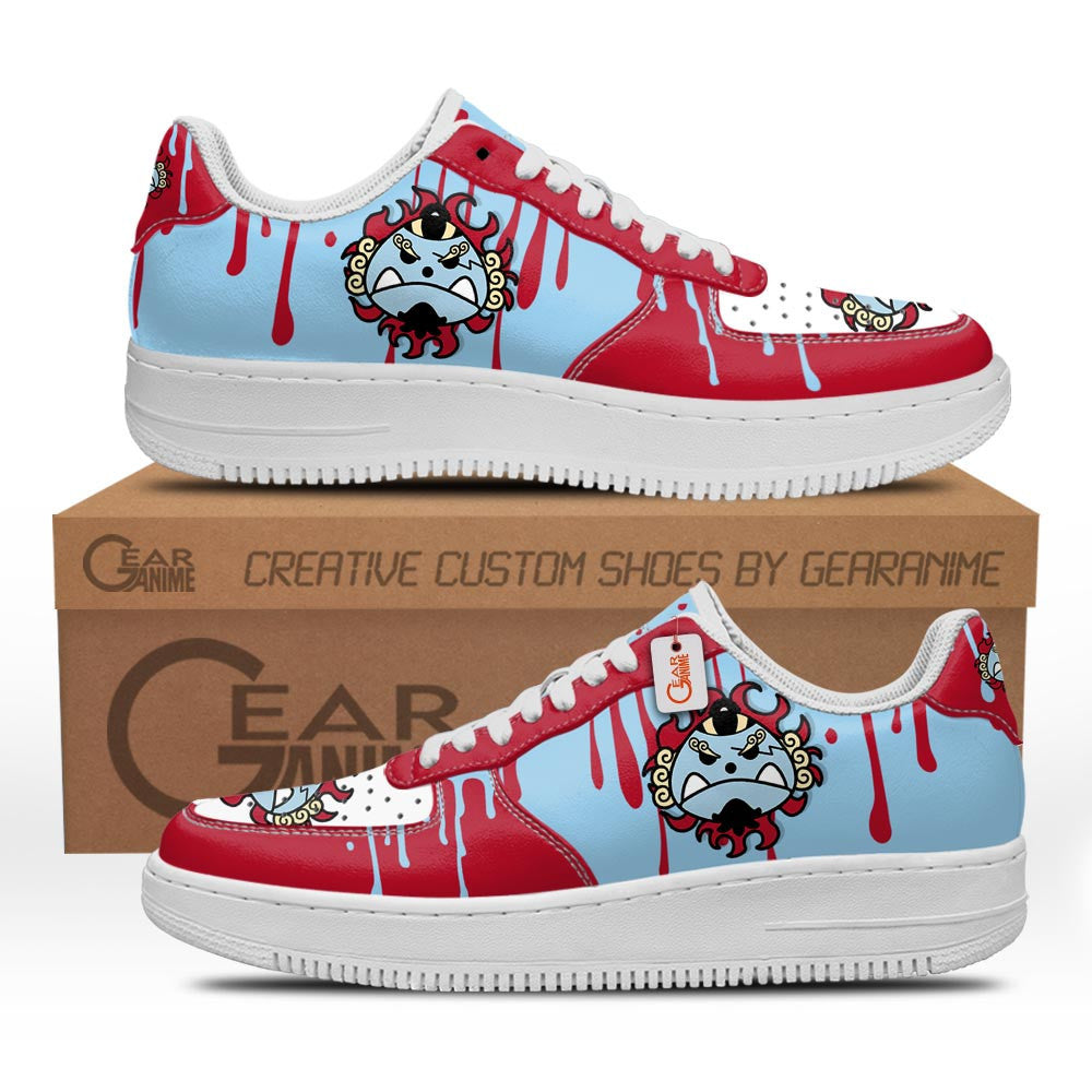 Baskets Anime Jinbe Symbol en Cuir Chaussures Basses Unisexes Anime Manga