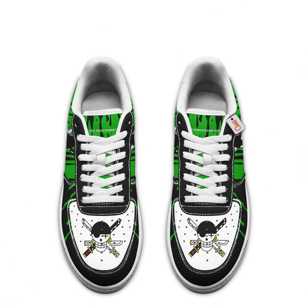 Baskets Anime Zoro Roronoa Symbol en Cuir Chaussures Basses Unisexes One Piece