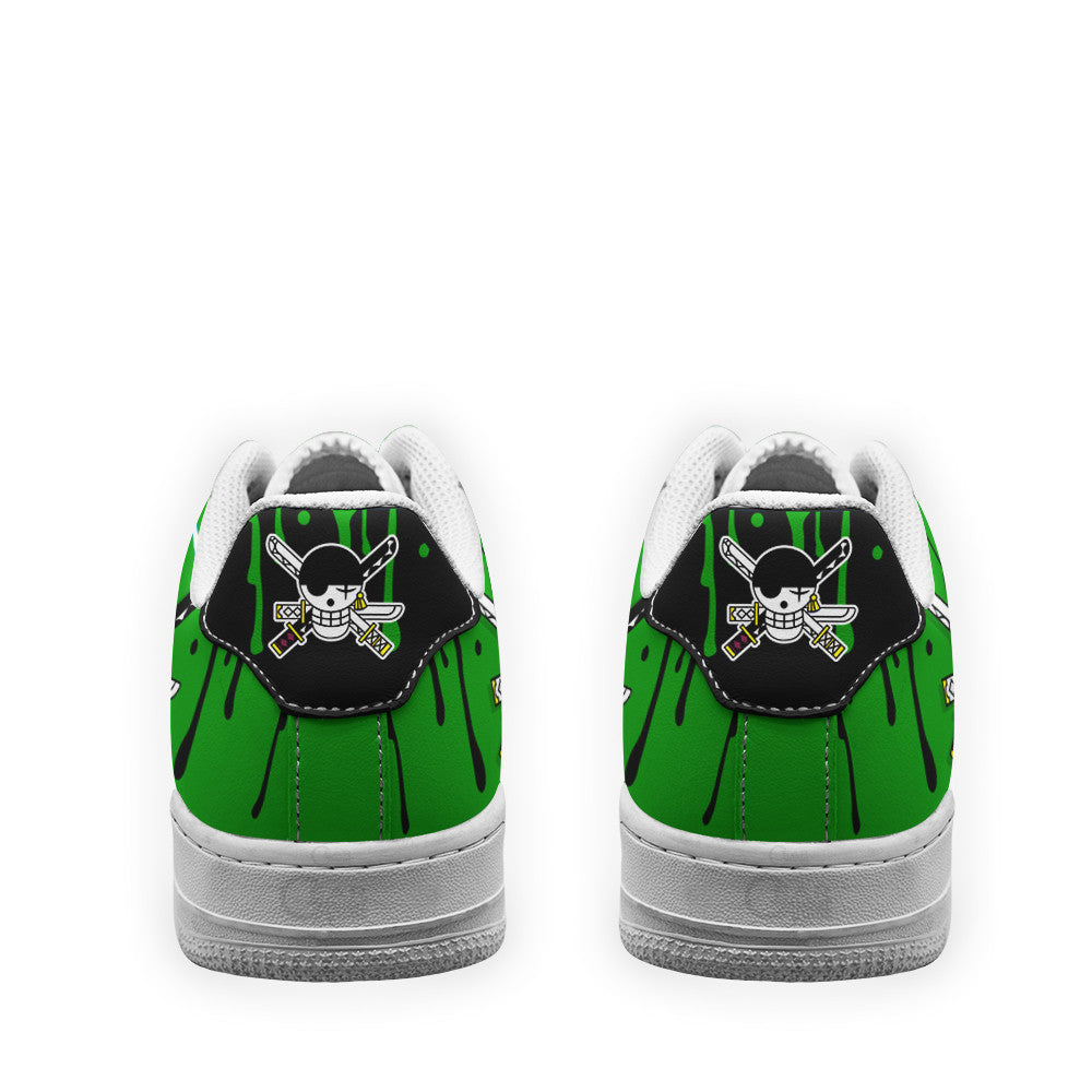 Baskets Anime Zoro Roronoa Symbol en Cuir Chaussures Basses Unisexes One Piece
