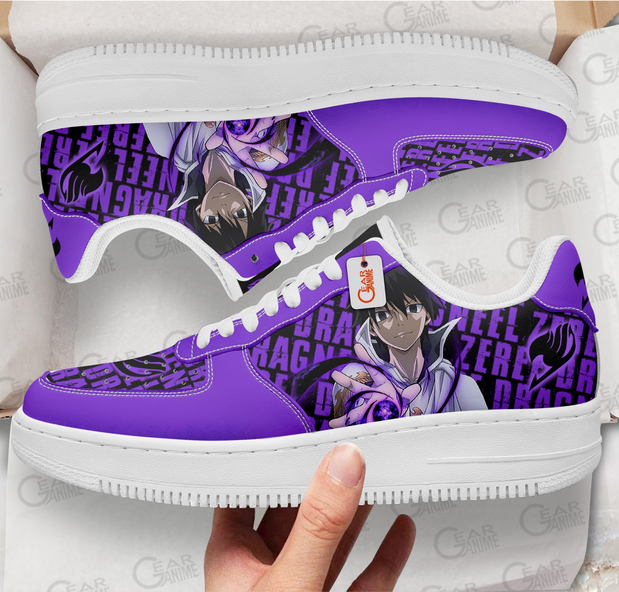 Baskets Anime Zeref Dragneel en Cuir Chaussures Basses Unisexes Anime Manga
