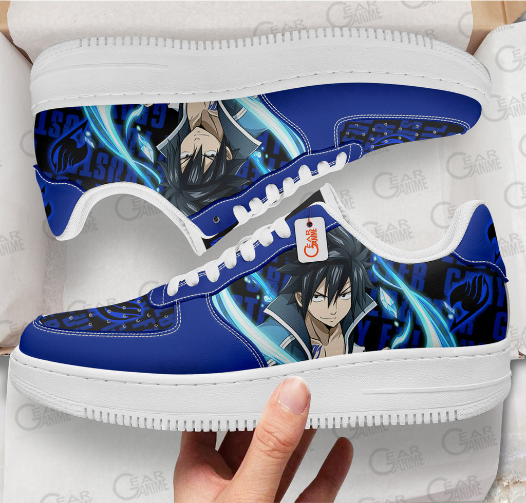 Baskets Anime Gray Fullbuster en Cuir Chaussures Basses Unisexes Anime Manga