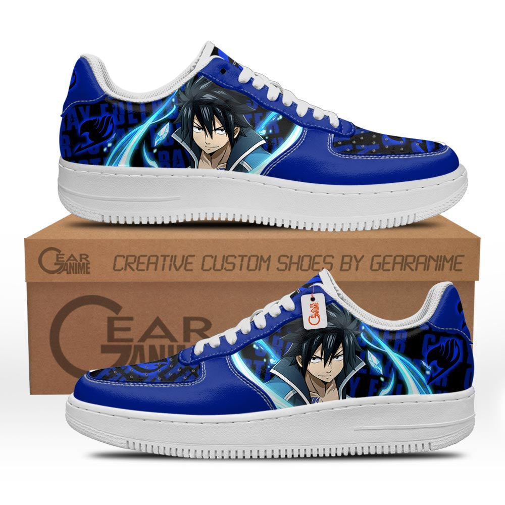Baskets Anime Gray Fullbuster en Cuir Chaussures Basses Unisexes Anime Manga