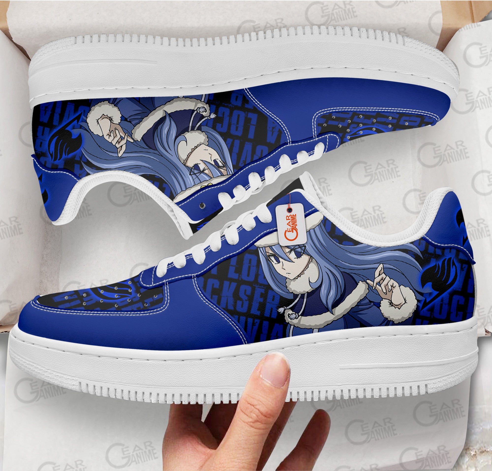 Baskets Anime Juvia Lockser en Cuir Chaussures Basses Unisexes Anime Manga
