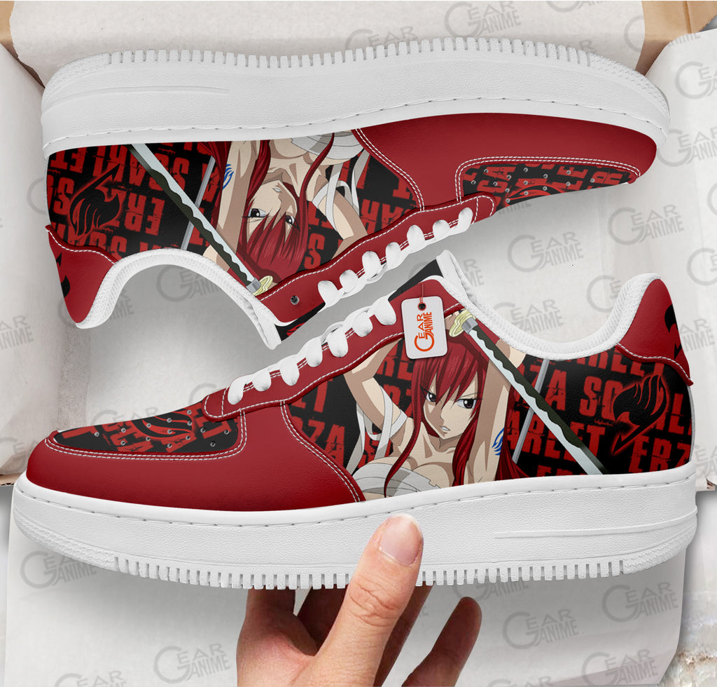 Baskets Anime Erza Scarlet en Cuir Chaussures Basses Unisexes Anime Manga