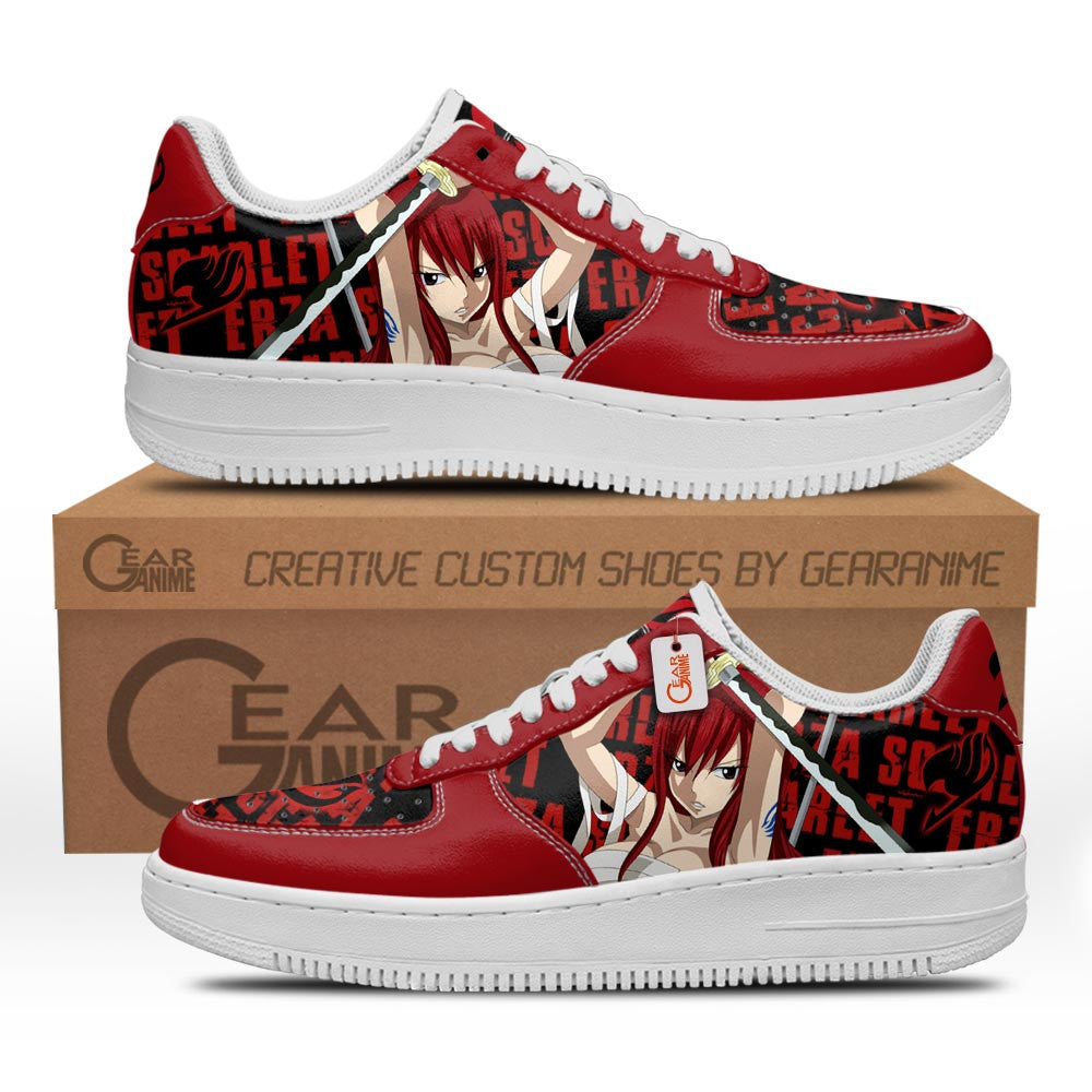Baskets Anime Erza Scarlet en Cuir Chaussures Basses Unisexes Anime Manga