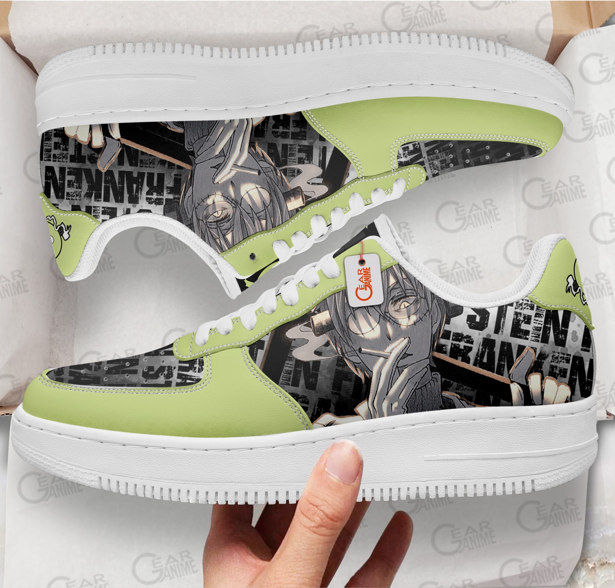 Baskets Anime Franken Stein en Cuir Chaussures Basses Unisexes Anime Manga