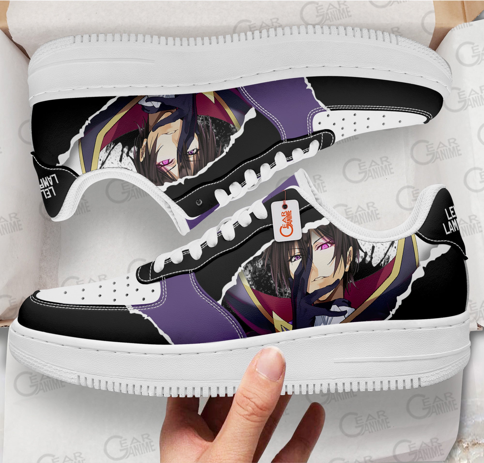 Baskets Anime Lelouch Lamperouge en Cuir Chaussures Basses Unisexes Anime Manga