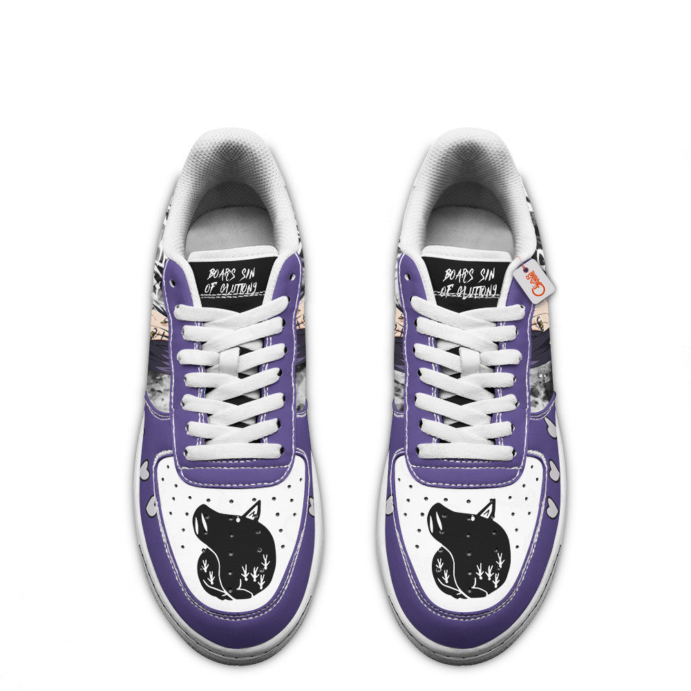 Baskets Anime Merlin Boar's Sin of Gluttony en Cuir Chaussures Basses Unisexes Anime Manga