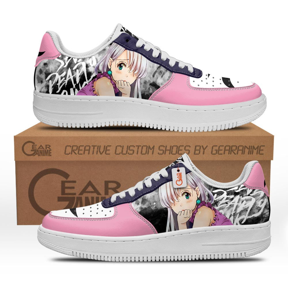 Baskets Anime Elizabeth Liones en Cuir Chaussures Basses Unisexes Anime Manga