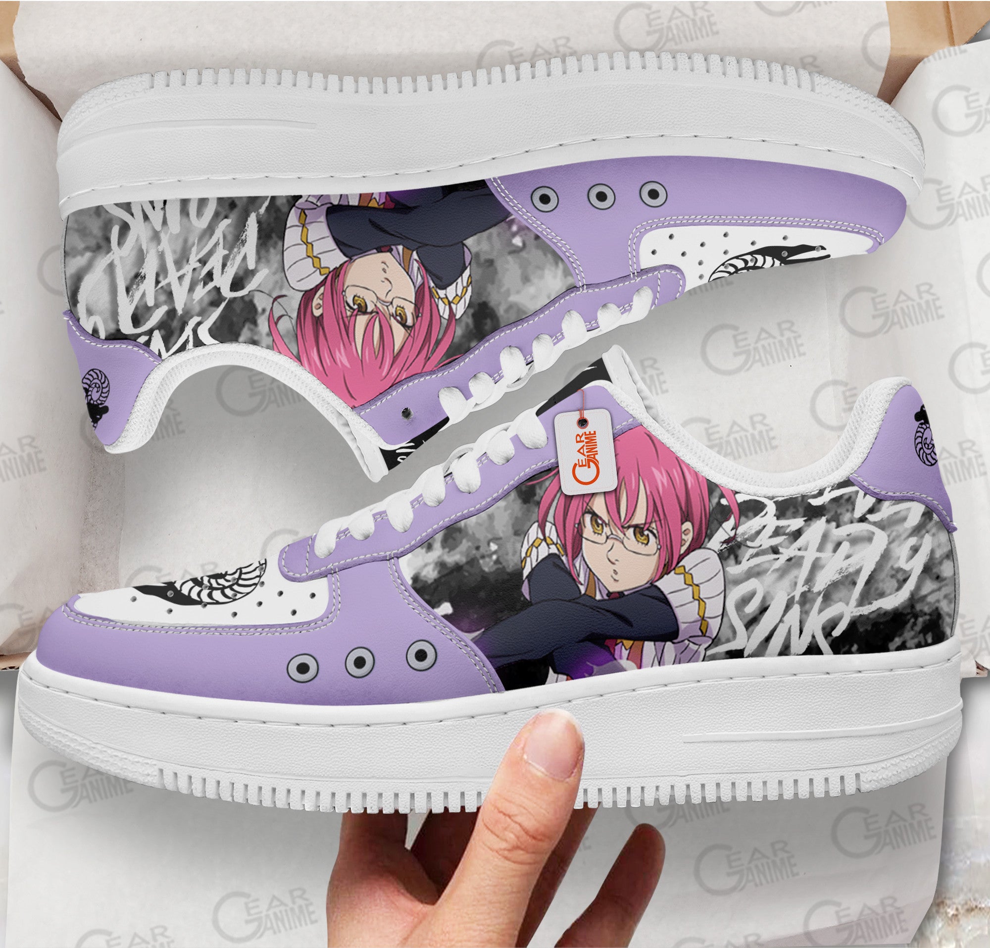 Baskets Anime Gowther Goat's Sin of Lust en Cuir Chaussures Basses Unisexes Anime Manga