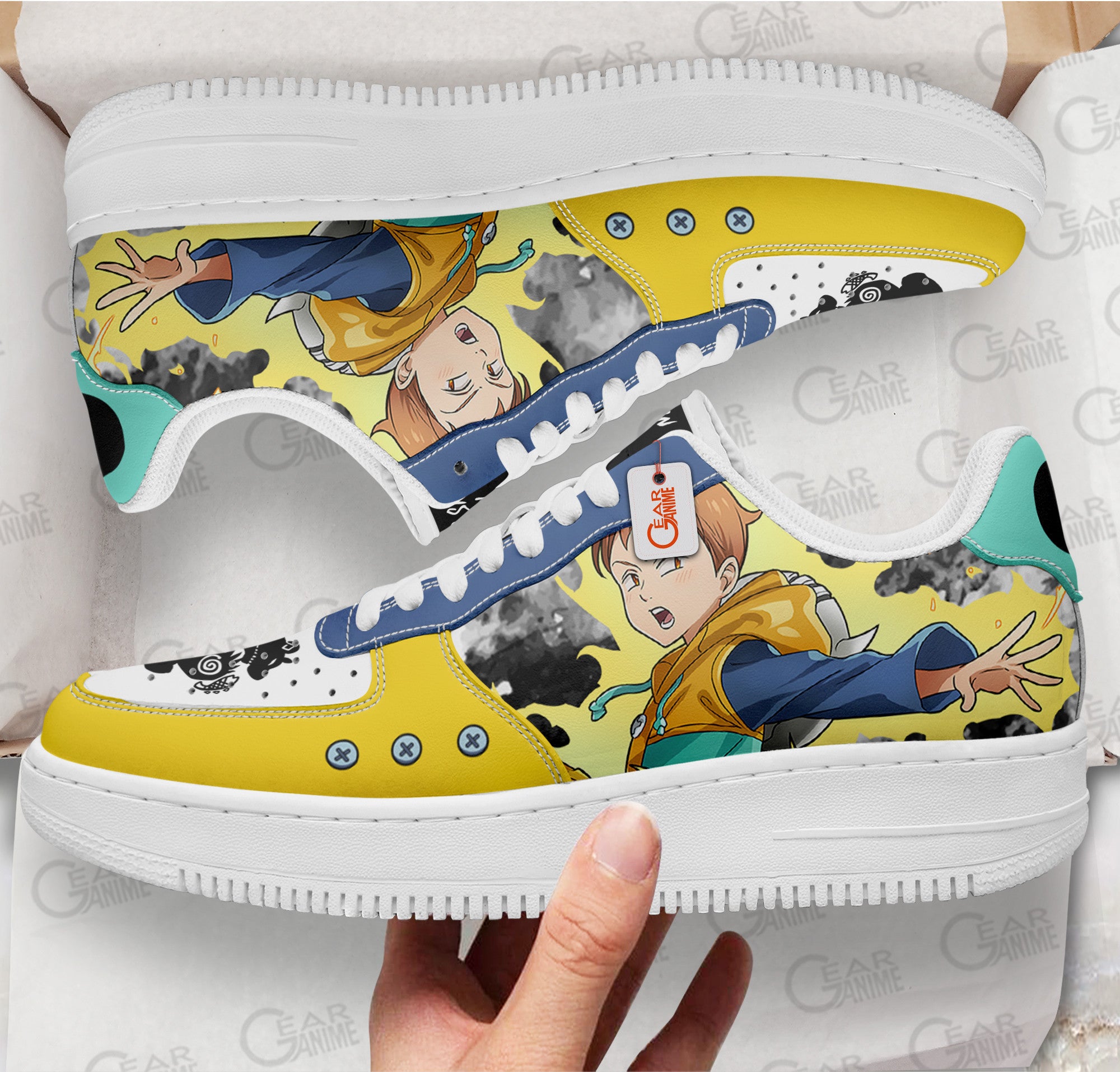 Baskets Anime King Grizzly's Sin of Sloth en Cuir Chaussures Basses Unisexes Anime Manga