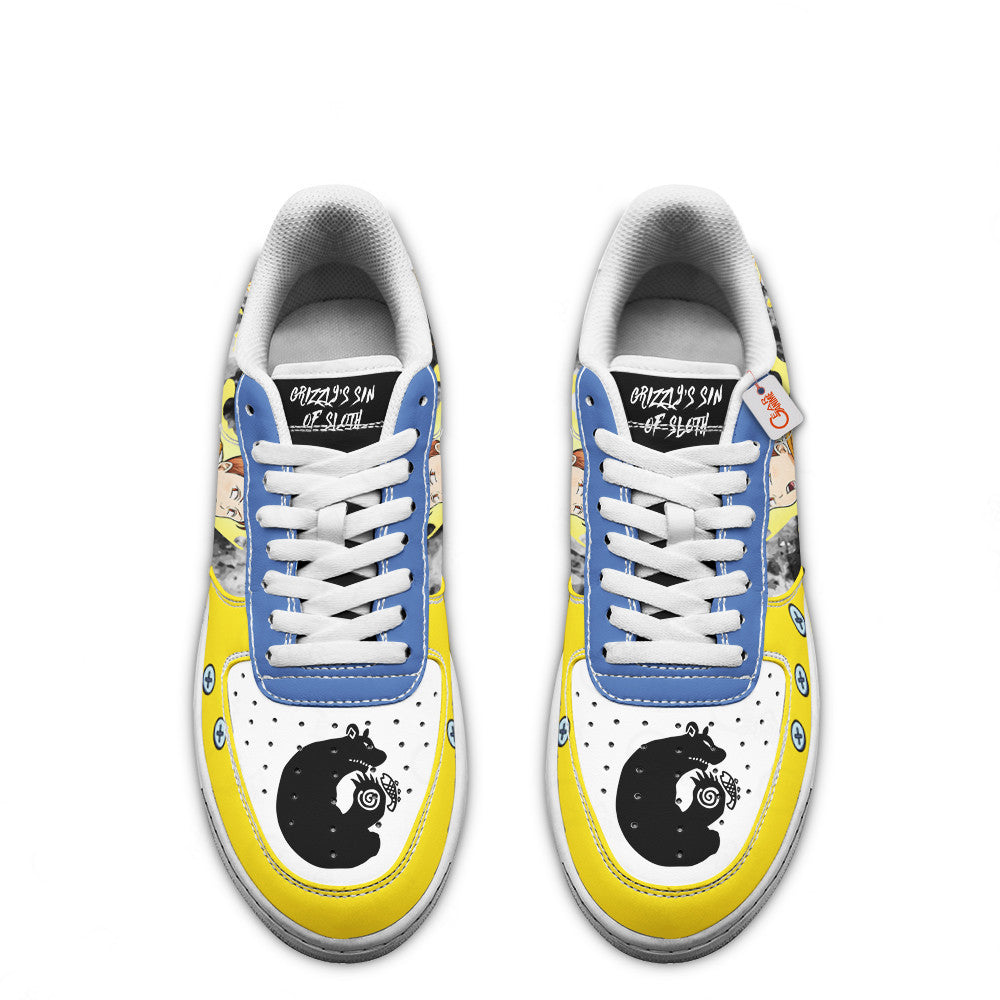 Baskets Anime King Grizzly's Sin of Sloth en Cuir Chaussures Basses Unisexes Anime Manga
