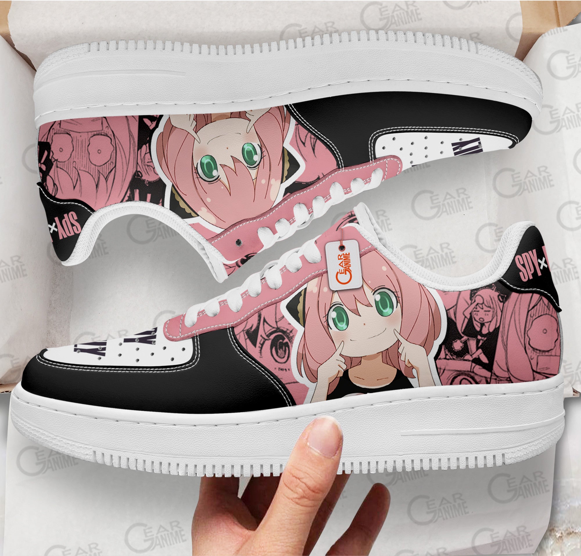 Baskets Anime Anya Forger en Cuir Chaussures Basses Unisexes Anime Manga
