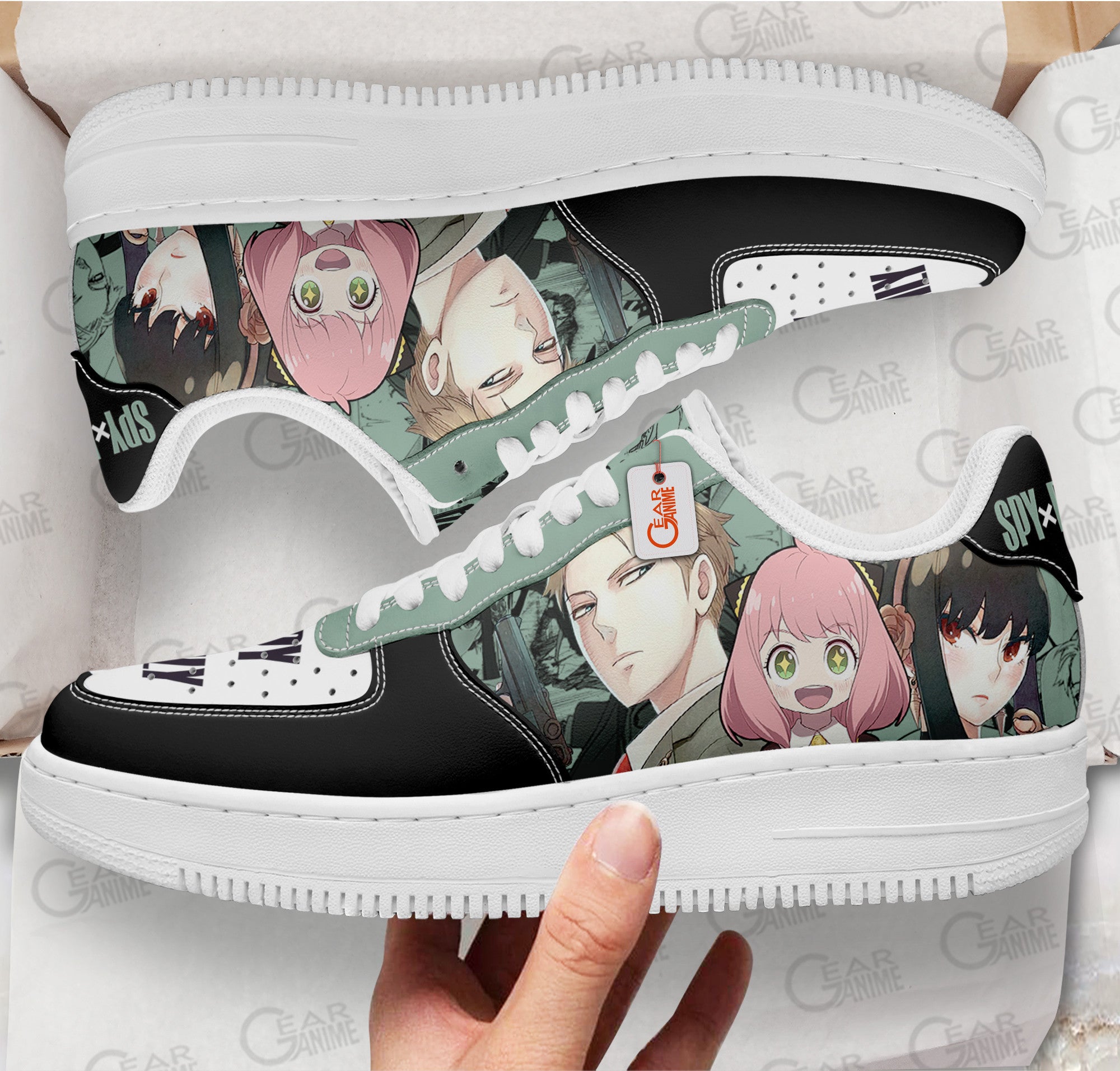 Baskets Anime Forger Family en Cuir Chaussures Basses Unisexes Anime Manga