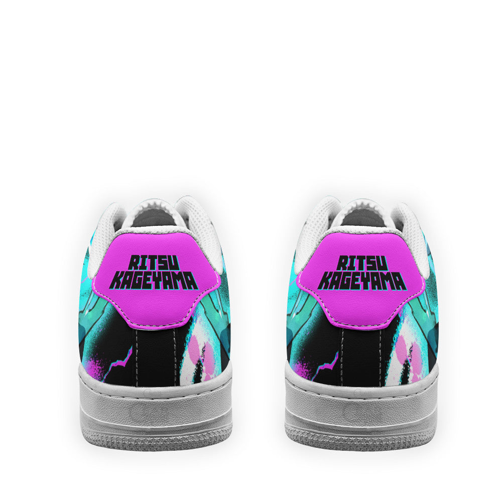 Baskets Anime Ritsu Kageyama en Cuir Chaussures Basses Unisexes Anime Manga