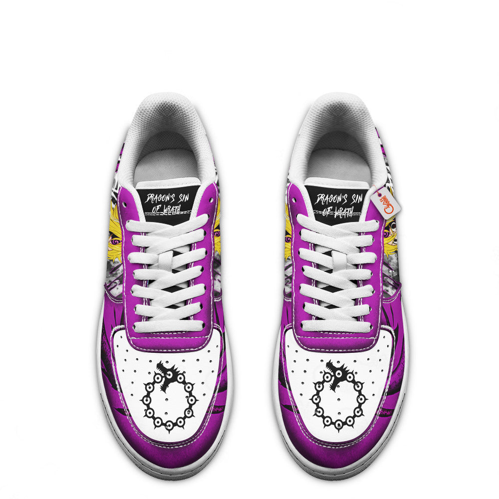 Baskets Anime Meliodas Dragon's Sin of Wrath en Cuir Chaussures Basses Unisexes Anime Manga