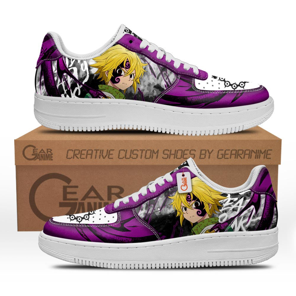 Baskets Anime Meliodas Dragon's Sin of Wrath en Cuir Chaussures Basses Unisexes Anime Manga