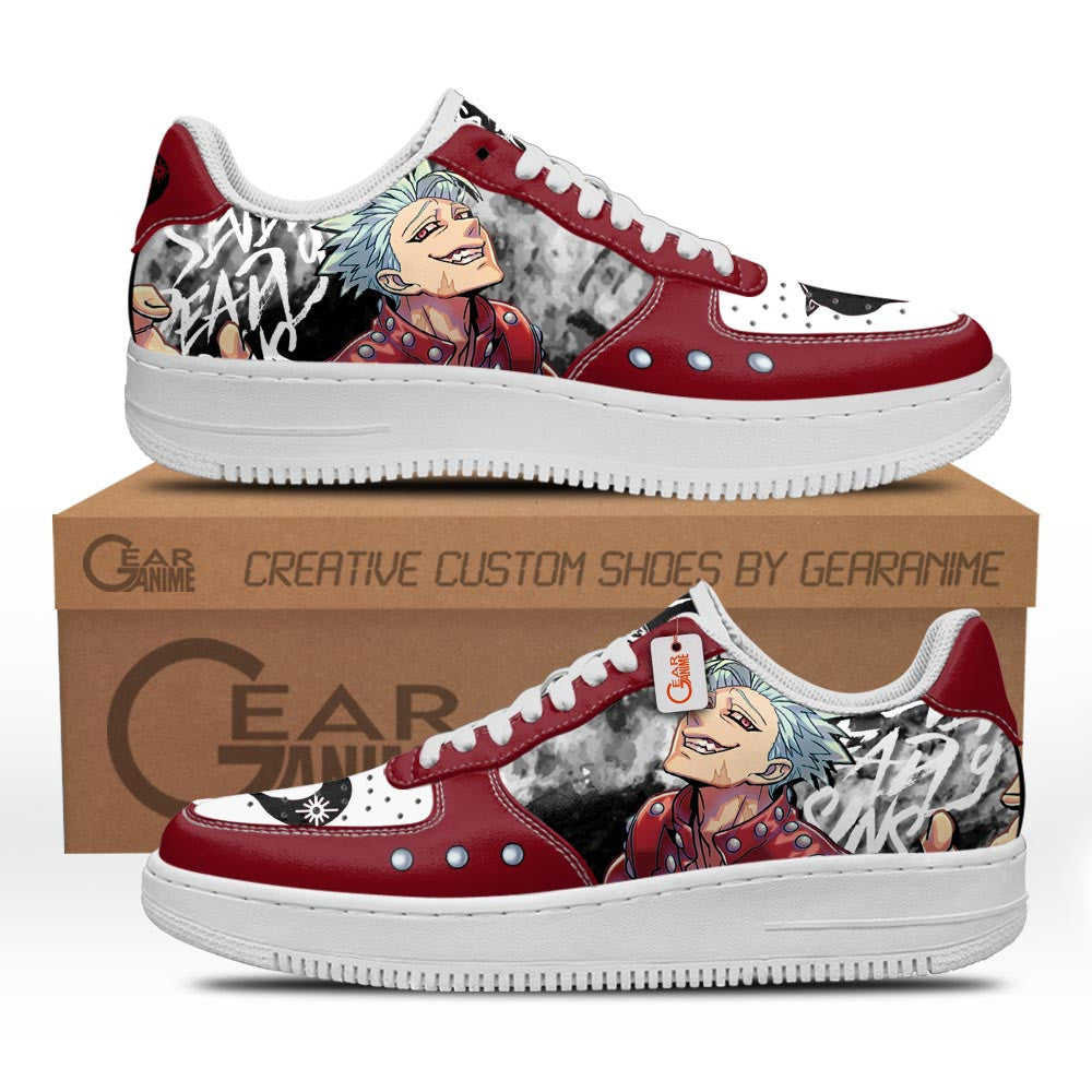 Baskets Anime Ban Fox's Sin of Greed en Cuir Chaussures Basses Unisexes Anime Manga