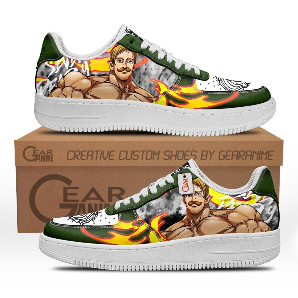 Baskets Anime Escanor Lion's Sin of Pride en Cuir Chaussures Basses Unisexes Anime Manga