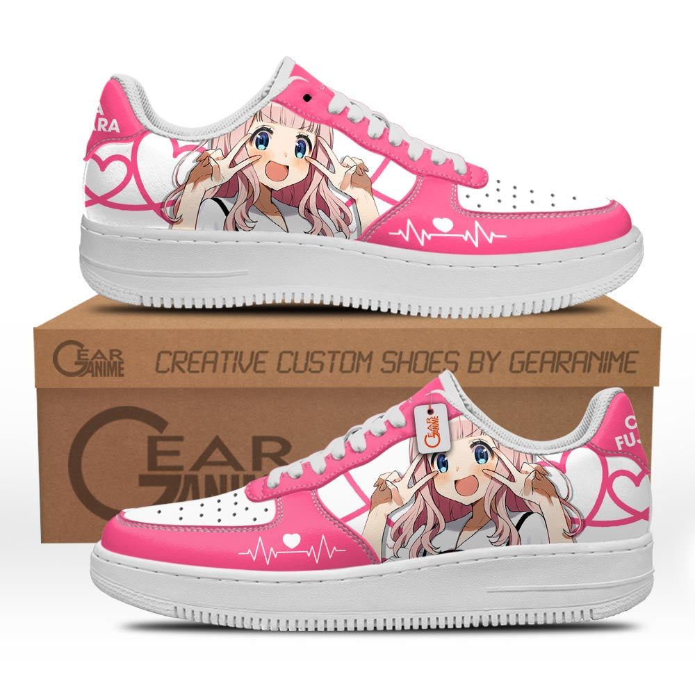 Baskets Anime Chika Fujiwara en Cuir Chaussures Basses Unisexes Anime Manga