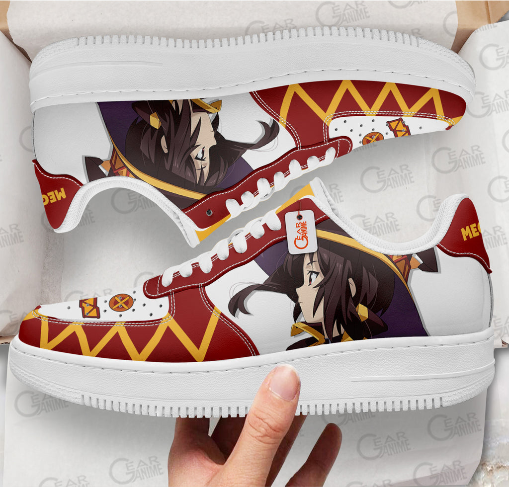 Baskets Anime Megumin Custom Low-Top Leather Sneakers KonoSuba en Cuir Chaussures Basses Unisexes Anime Manga