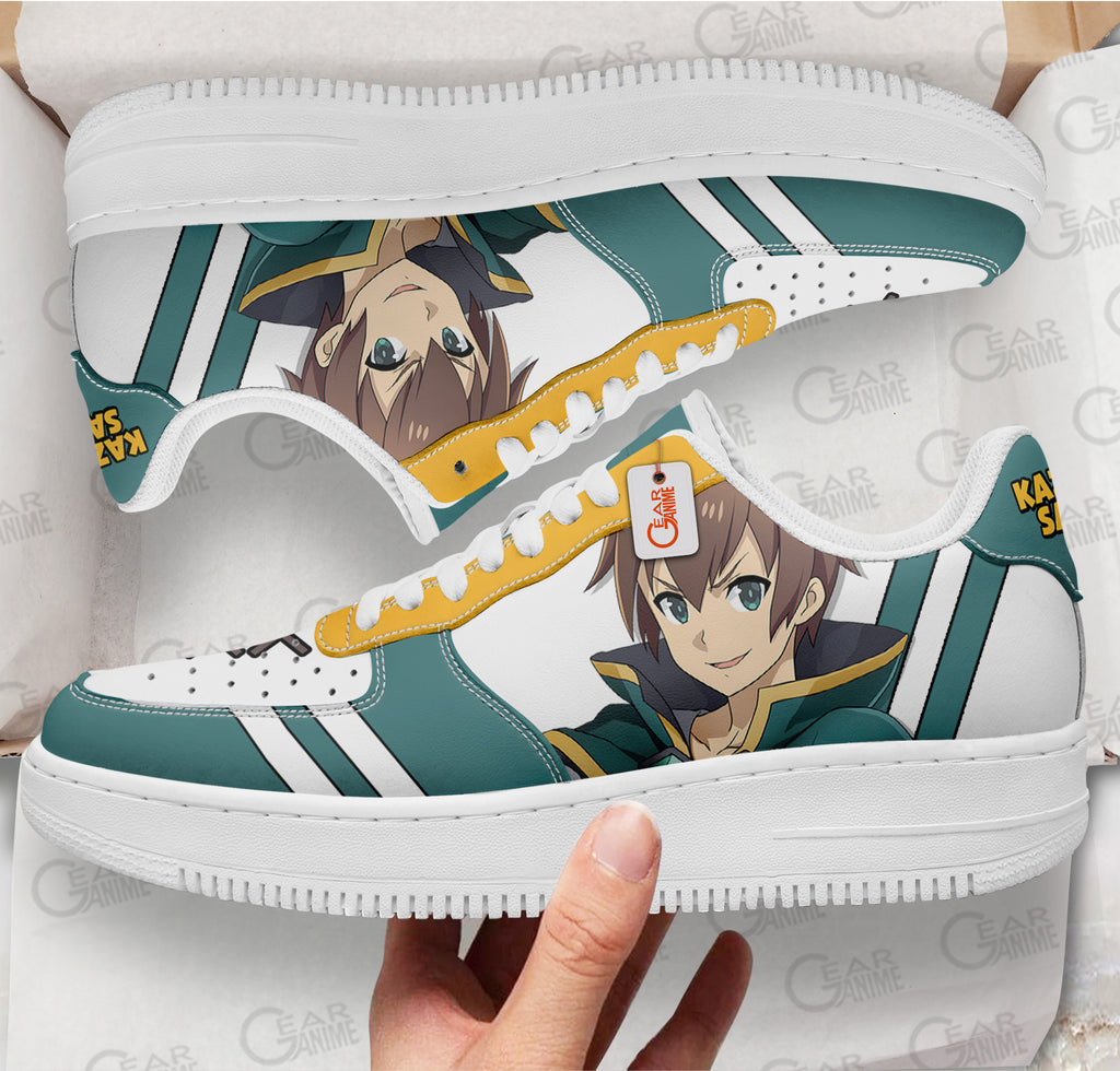 Baskets Anime Kazuma Satou Custom Low-Top Leather Sneakers KonoSuba en Cuir Chaussures Basses Unisexes Anime Manga