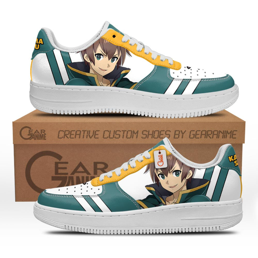Baskets Anime Kazuma Satou Custom Low-Top Leather Sneakers KonoSuba en Cuir Chaussures Basses Unisexes Anime Manga