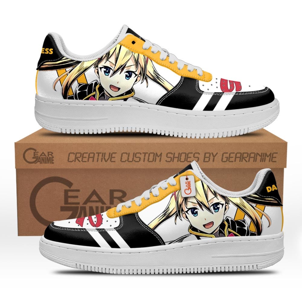 Baskets Anime Lalatina Dustiness Ford Custom Low-Top Leather Sneakers KonoSuba en Cuir Chaussures Basses Unisexes Anime Manga