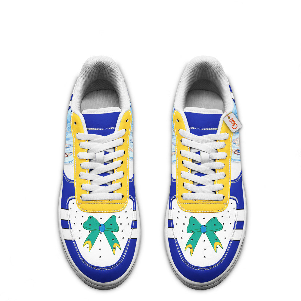 Baskets Anime Aqua Custom Low-Top Leather Sneakers KonoSuba en Cuir Chaussures Basses Unisexes Anime Manga