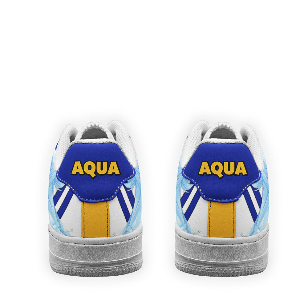 Baskets Anime Aqua Custom Low-Top Leather Sneakers KonoSuba en Cuir Chaussures Basses Unisexes Anime Manga
