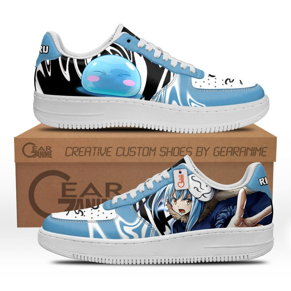 Baskets Anime Rimuru Tempest Custom Low-Top Leather Sneakers That Time I Got Reincarnated As A Slime en Cuir Chaussures Basses Unisexes Anime Manga