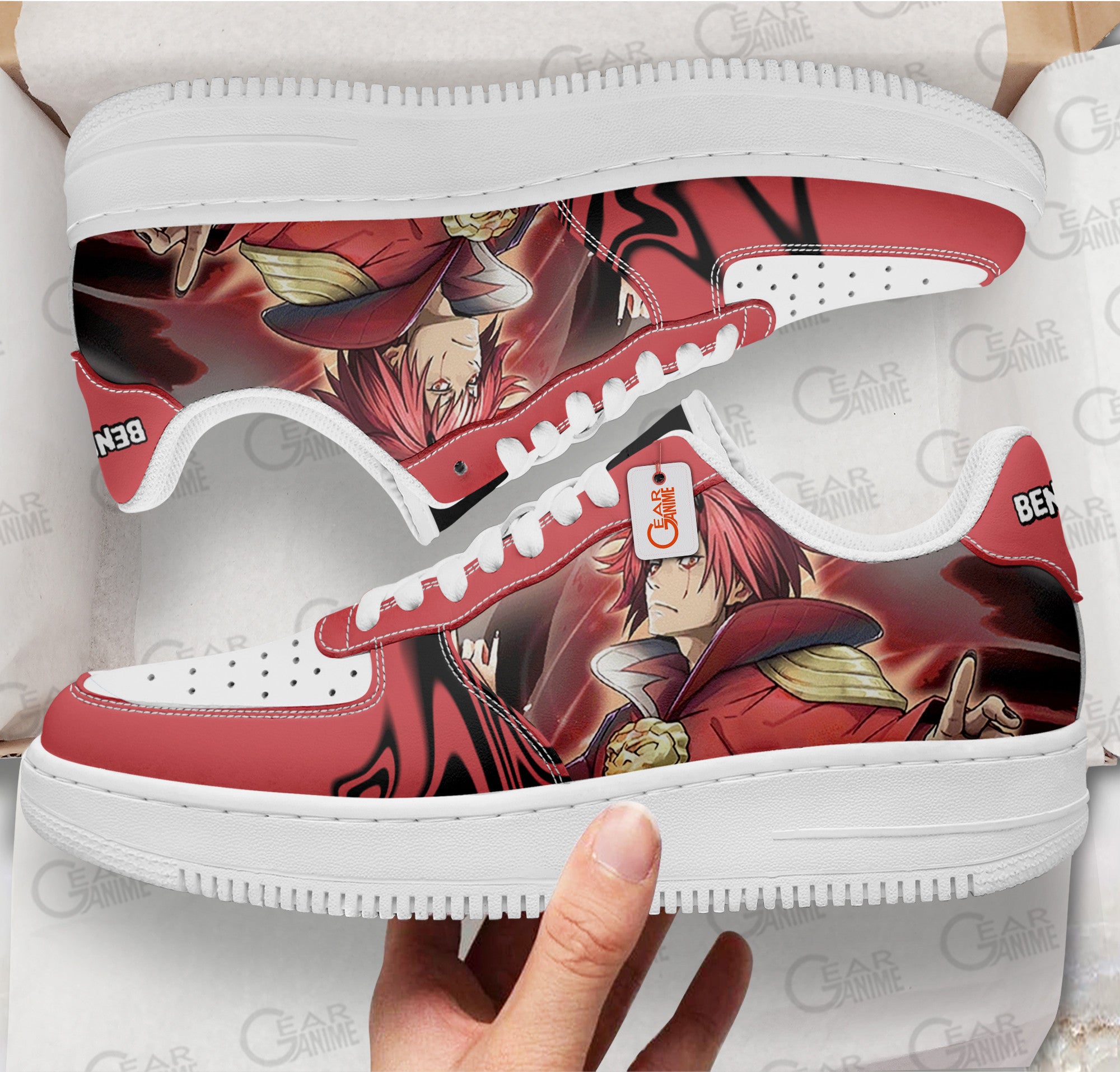 Baskets Anime Benimaru Custom Low-Top Leather Sneakers That Time I Got Reincarnated As A Slime en Cuir Chaussures Basses Unisexes Anime Manga