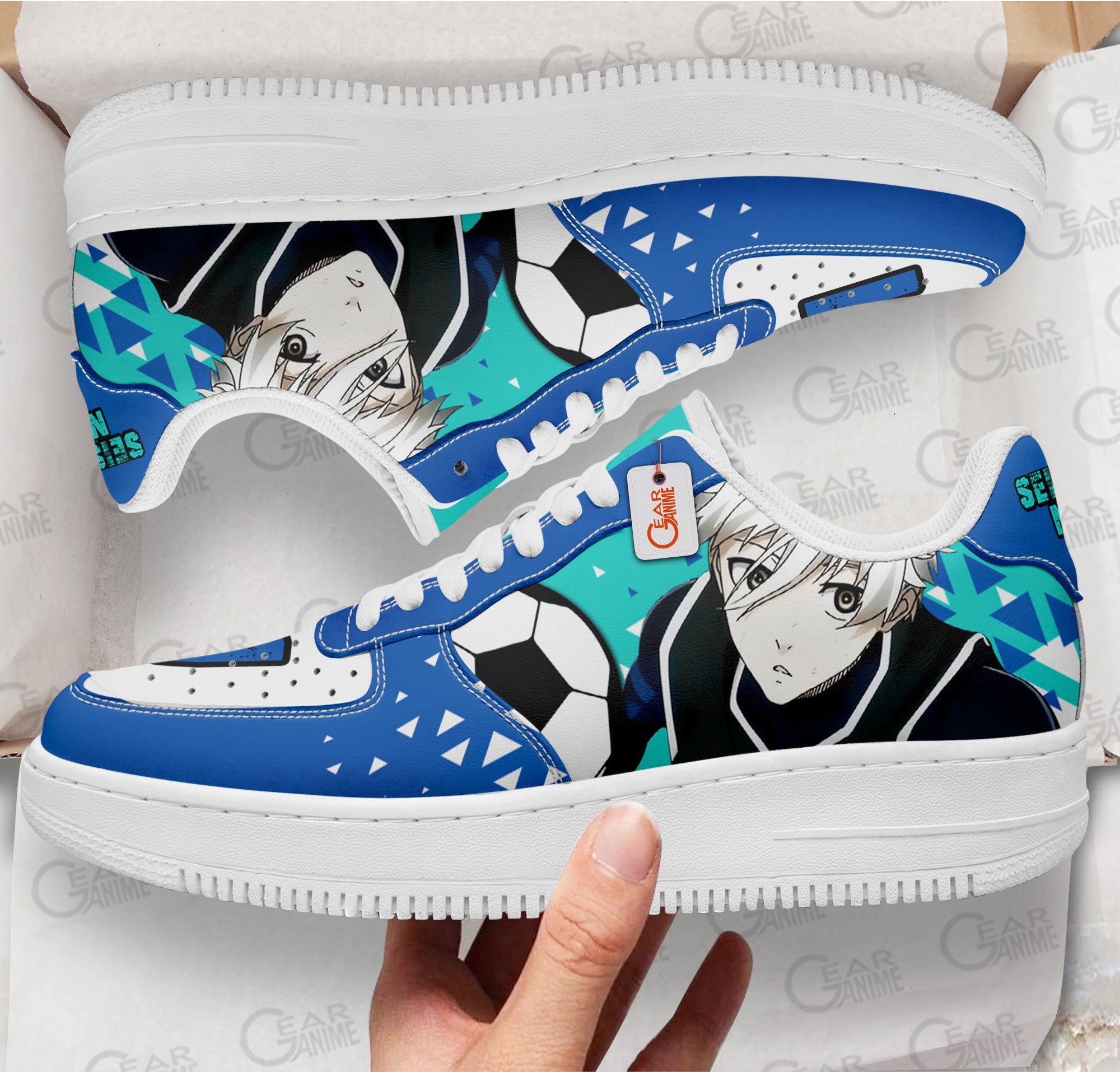 Baskets Anime Seishiro Nagi en Cuir Chaussures Basses Unisexes Anime Manga