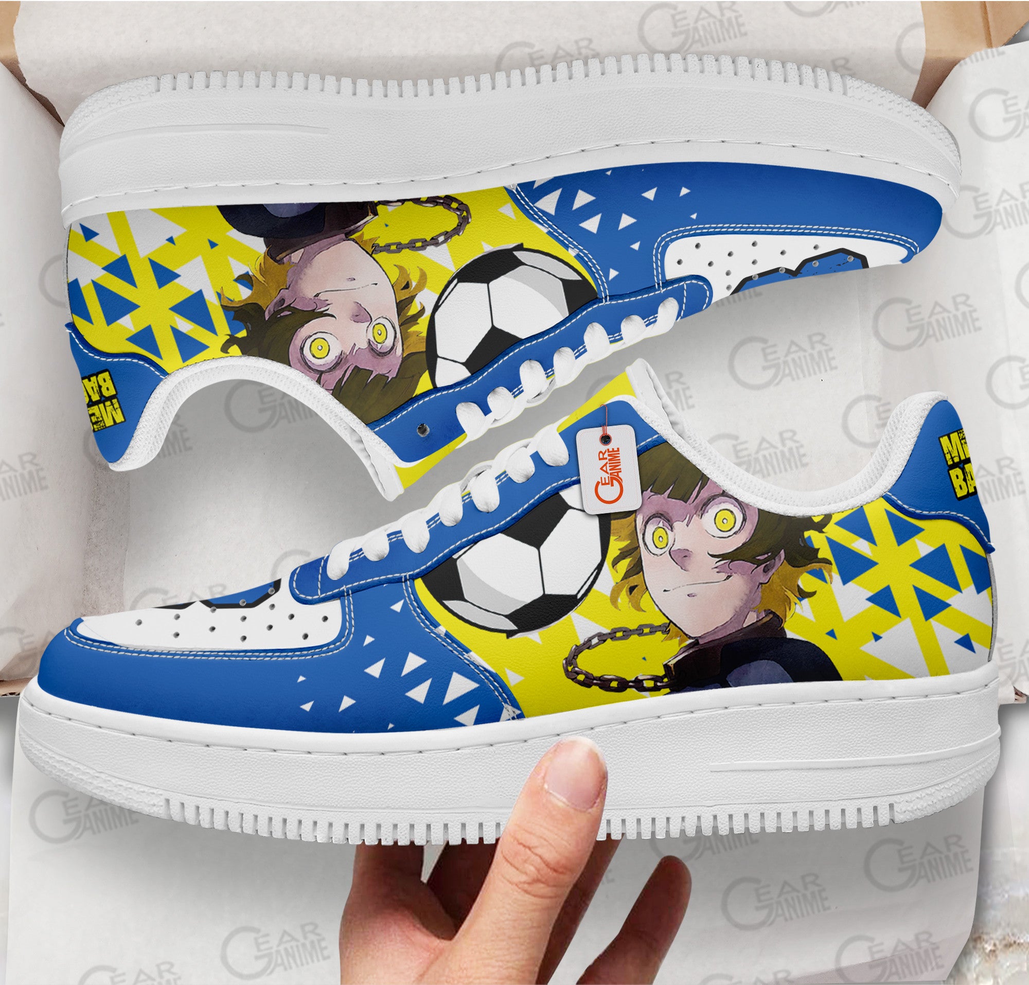 Baskets Anime Meguru Bachira en Cuir Chaussures Basses Unisexes Anime Manga